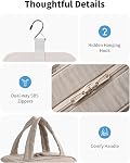 Narwey Hanging Toiletry Bag Women Travel Toiletries Bag Quilted Makeup Cosmetic Organizer for Travel Size Essentials Accessories with Hanging Hook (Khaki)