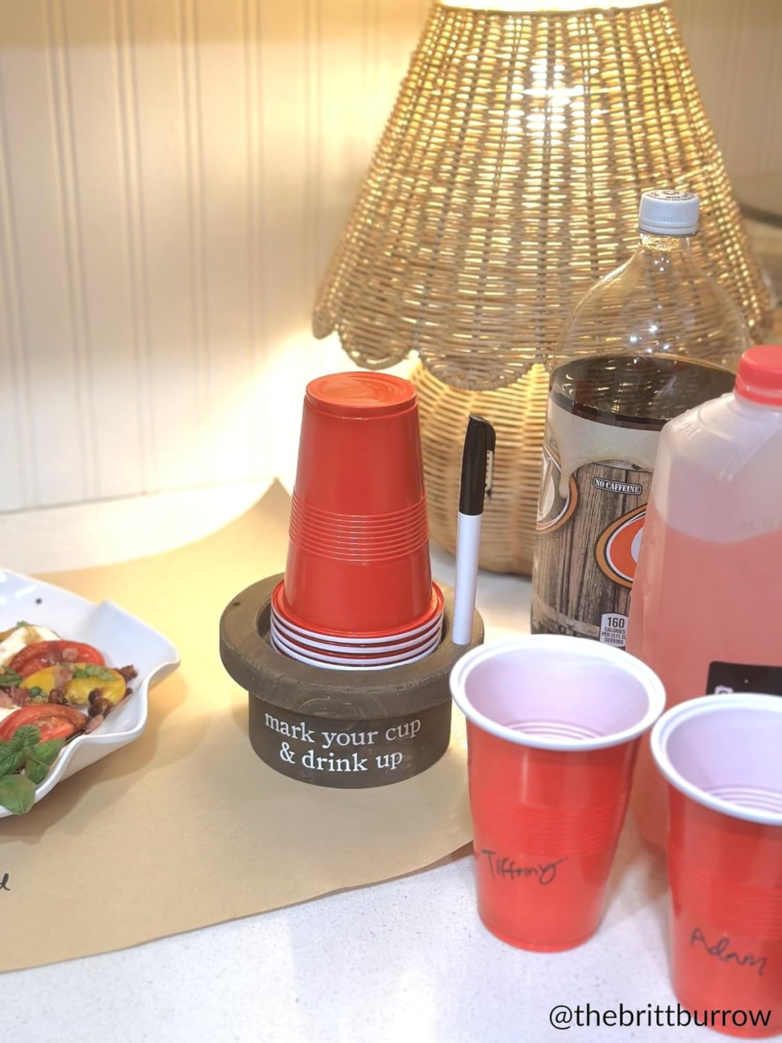 Mud Pie Disposable Cup and Marker Set; Base 3" x 5 1/2" Dia | Cup 18 oz