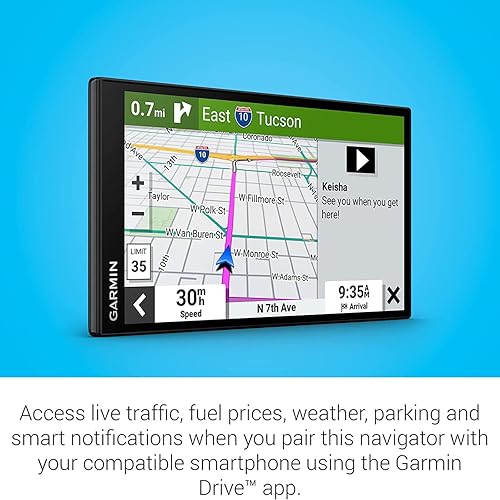 Miniatura 2 de Garmin DriveSmart 66 - Navegador GPS para automóvil (010-02469-00) de 6 pulgadas con cargador de coche USB