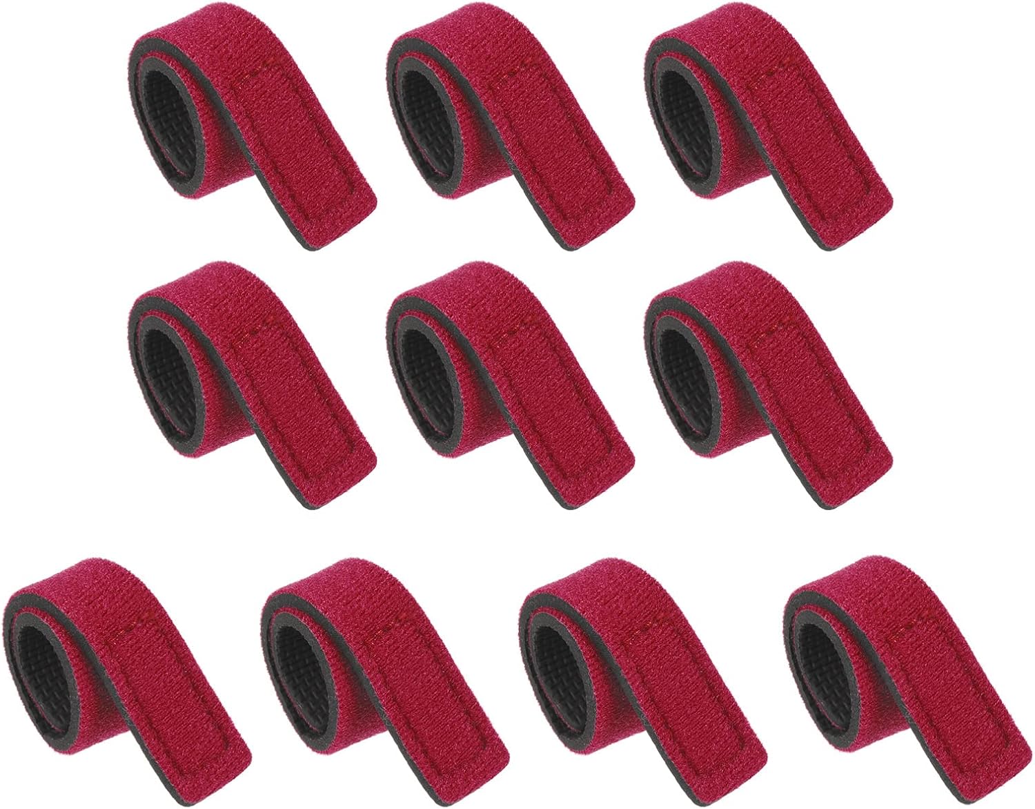 PATIKIL Fishing Rod Strap, 10 Pack 20cm Stretchy Belts Holders Pole Sleeve Cover for Boating Red