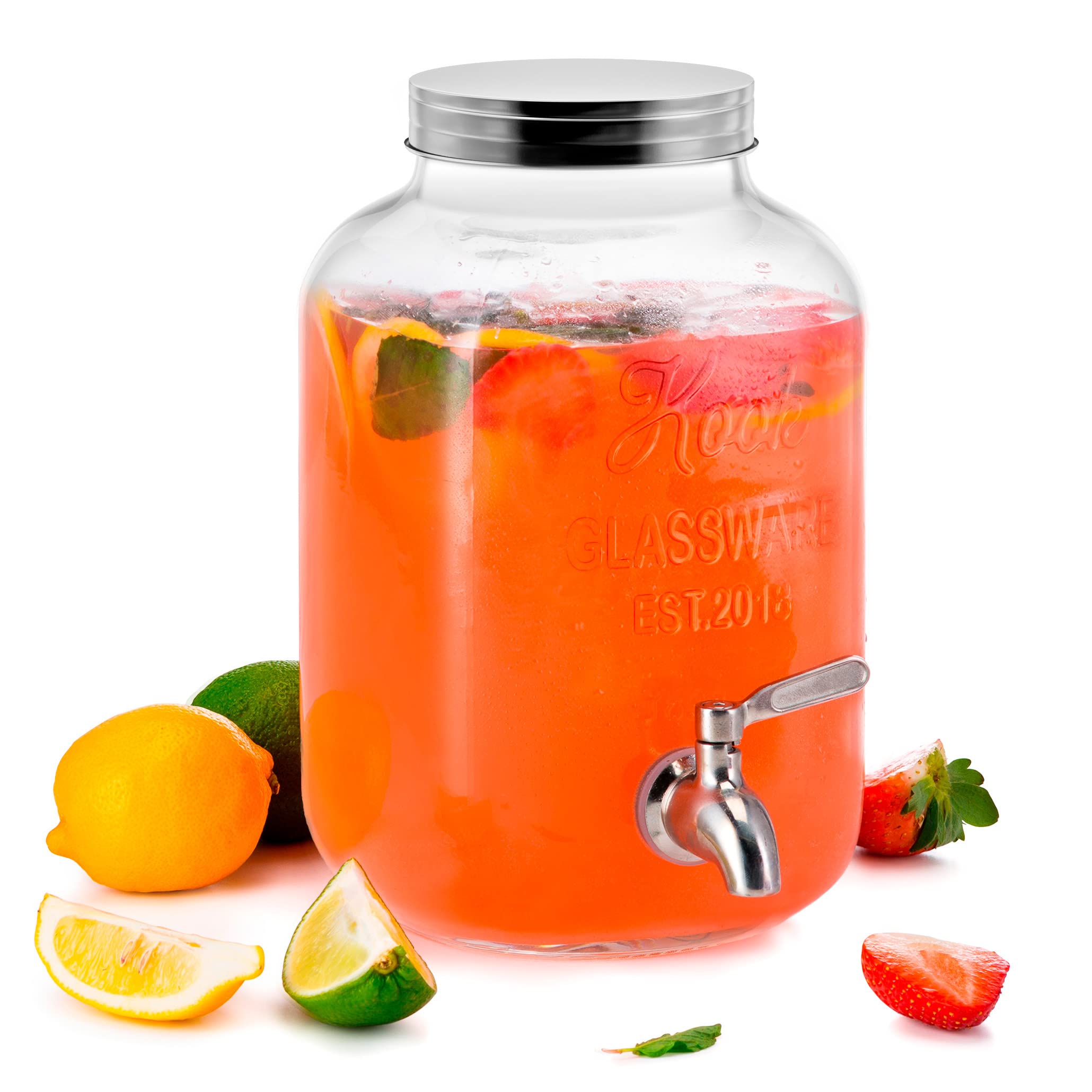 Buy Kook Glass Drink Dispenser, with LeakProof Stainless Steel Spigot