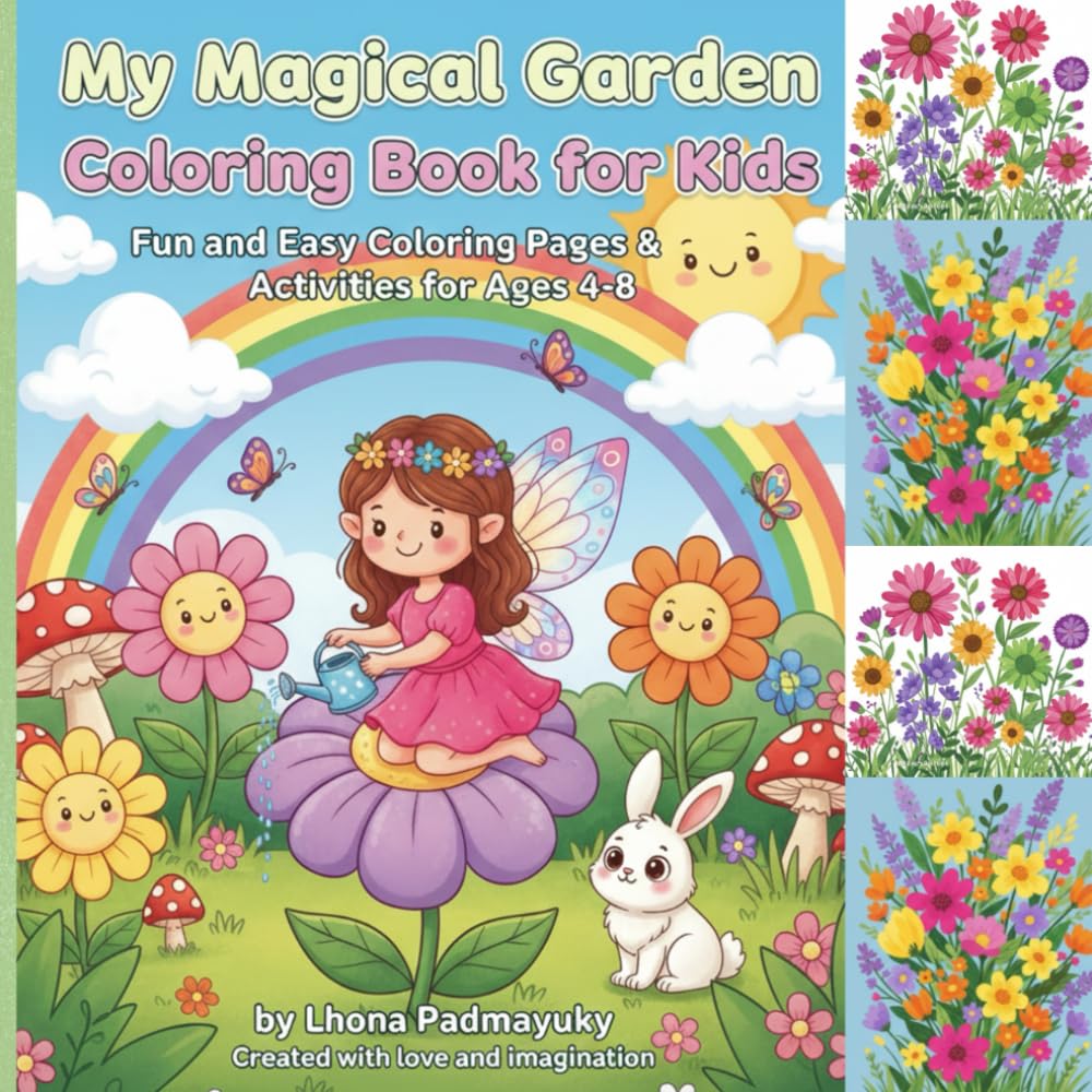 My Magical Garden – Coloring & Activity Book for Kids: Fun Garden Scenes, Cute Animals & Easy Activities for Ages 3–8