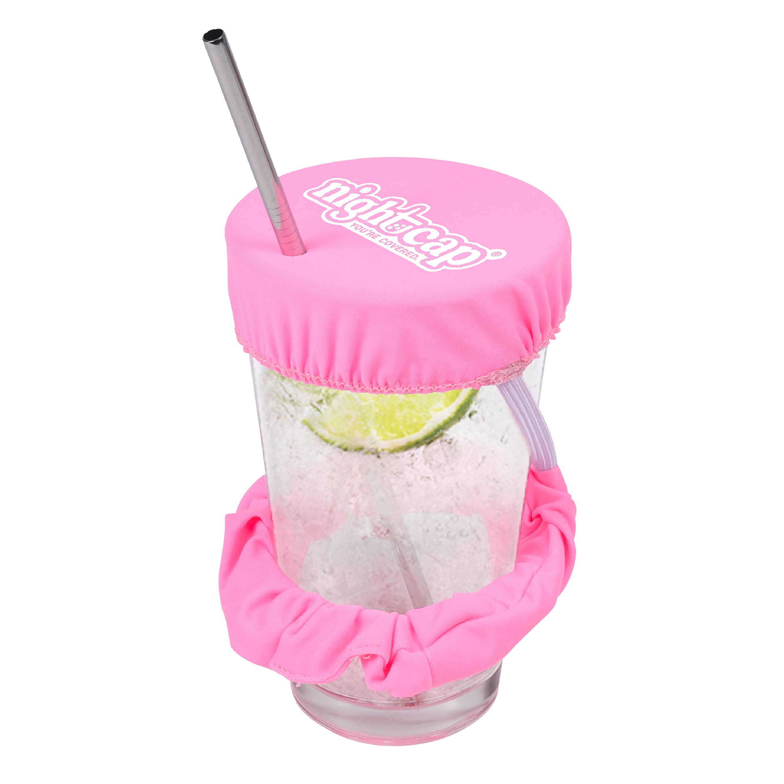 NightCap Drink Cover Scrunchie- The Reusable Drink Spiking Prevention Scrunchie As Seen on Shark Tank - 1 Pack Pink