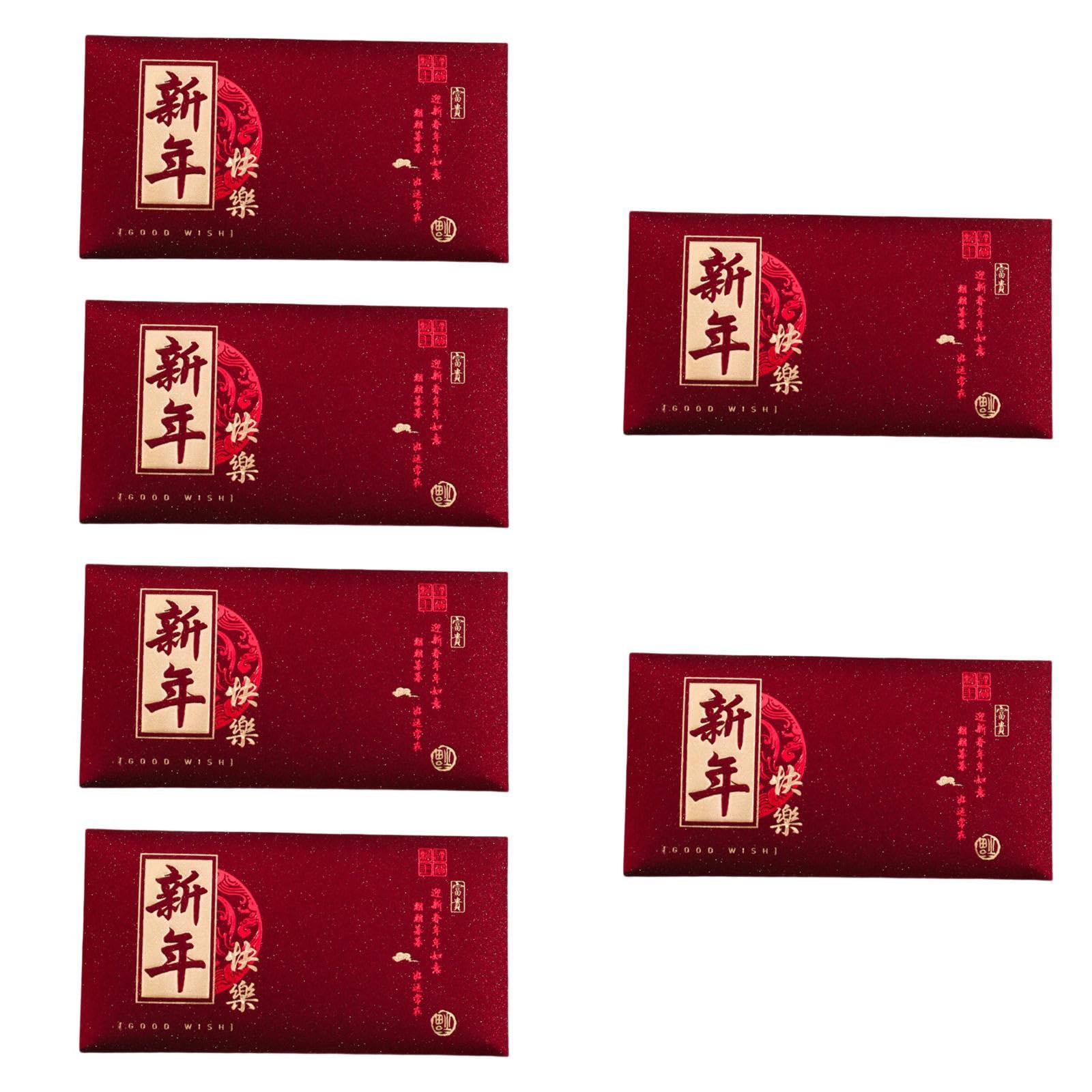 6X New Year Red Envelope Present Wishes Gift Lucky Money for Spring Festival Style B-image-23