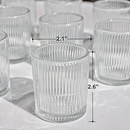 Miniatura 6 de VOHO 24 portavelas transparentes para centros de mesa de boda para mesas, portavelas votivas para velas votivas y velas de té, portavelas de cristal