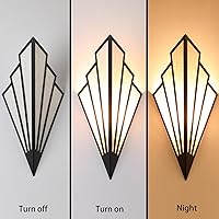Vista 2 de Juego de dos lámparas de pared de estilo moderno, apliques de pared a batería con control remoto, lámpara de iluminación Art Deco inalámbrica