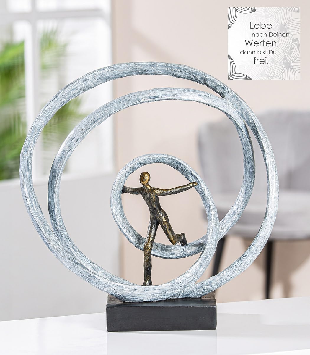 Casablanca Skulptur Liberation, Deko Figur Weiß, Kunstharz Statue Wohnzimmer, Büro Dekoration H. 35 cm x B. 38 cm - Moderne Skulpturen