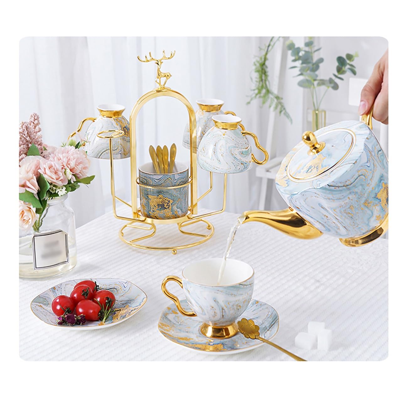 Amazon.co.jp: AVLUZ ディスプレイスタンド付きファインボーンチャイナ  