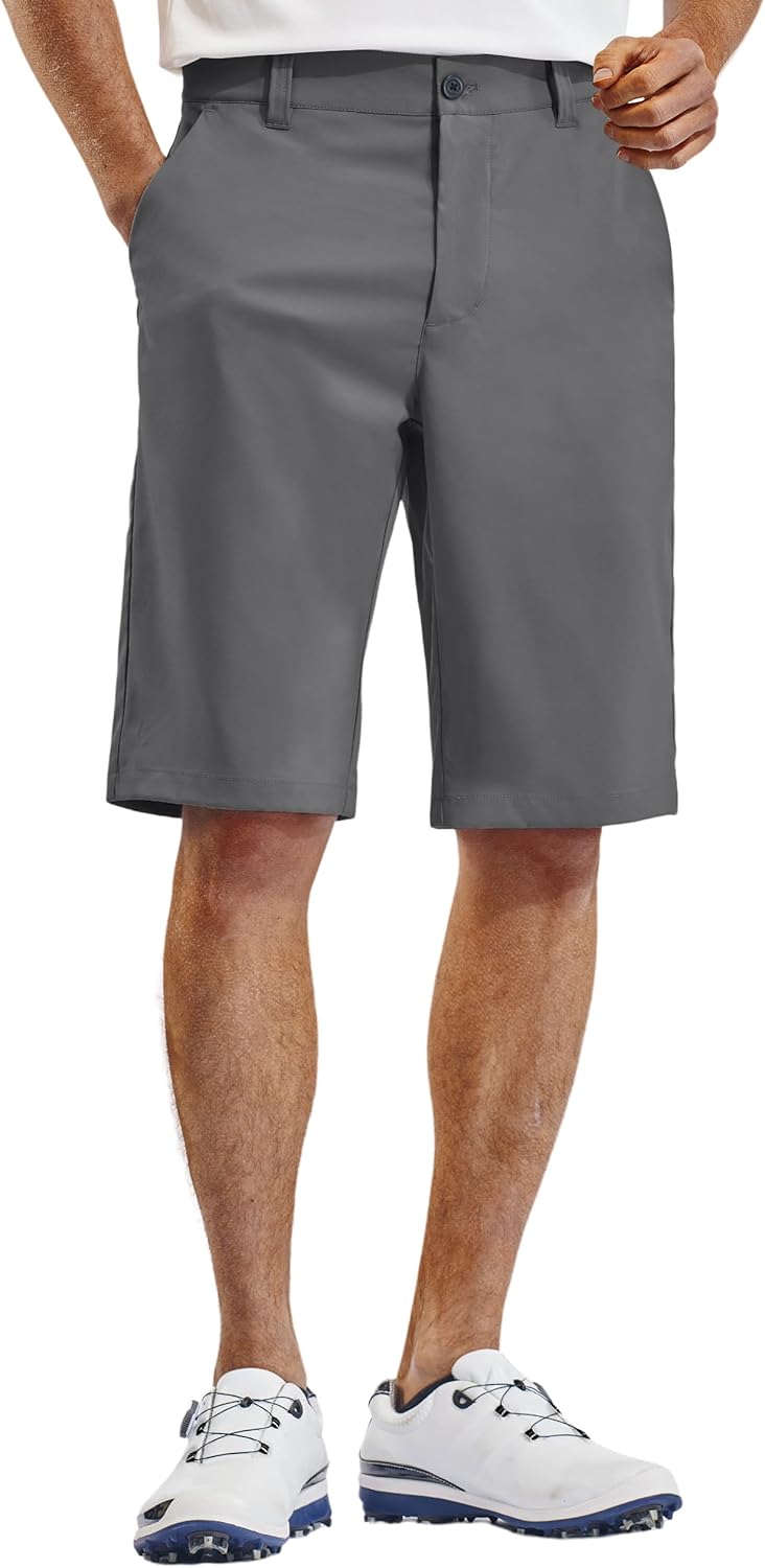 PULI Mens Golf Hiking Shorts Lightweight Casual Dress 12"/10" Inseam Work Stretch Travel Hybrid Quick Drying with Pockets