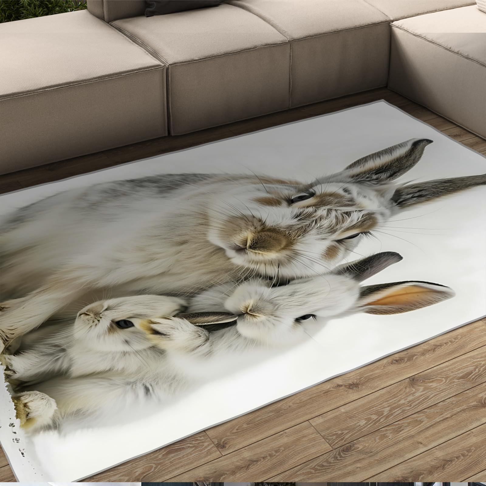 Uroczy królik 60 x 120 cm 3 zabawny dywan z gumowym spodem wielkanocny antypoślizgowy dywan wejściowy do salonu sypialni
