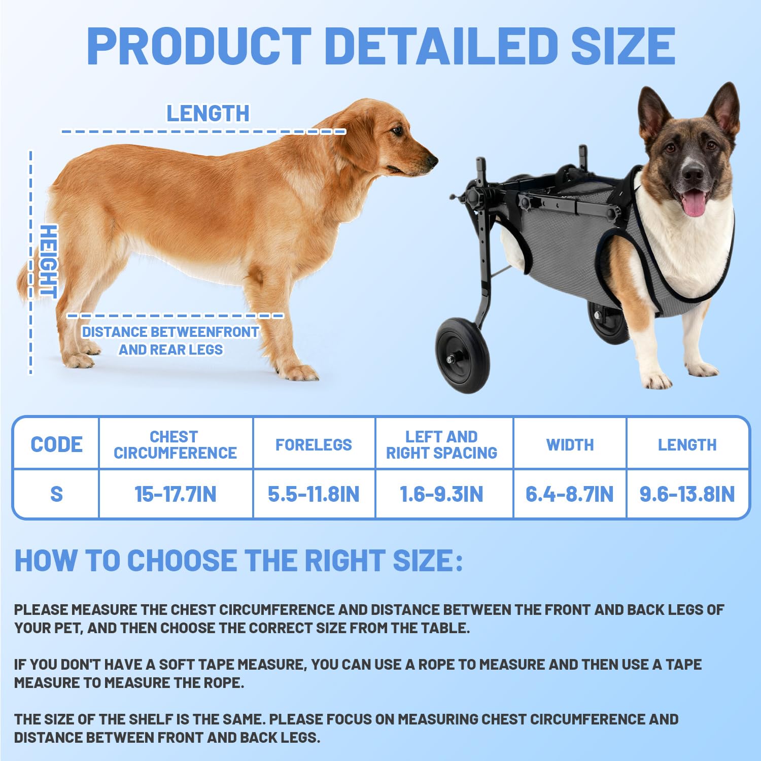 Piccola sedia a rotelle per cani, per gambe posteriori, per cani e gatti, per animali domestici, supporta la guarigione, carrello per cani e sedia a rotelle per feriti e debolezza delle zampe