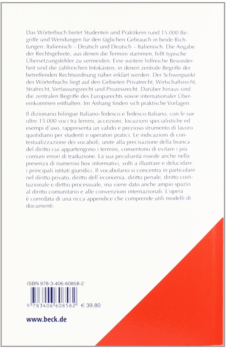 Wörterbuch Recht: Italienisch-Deutsch / Deutsch-Italienisch