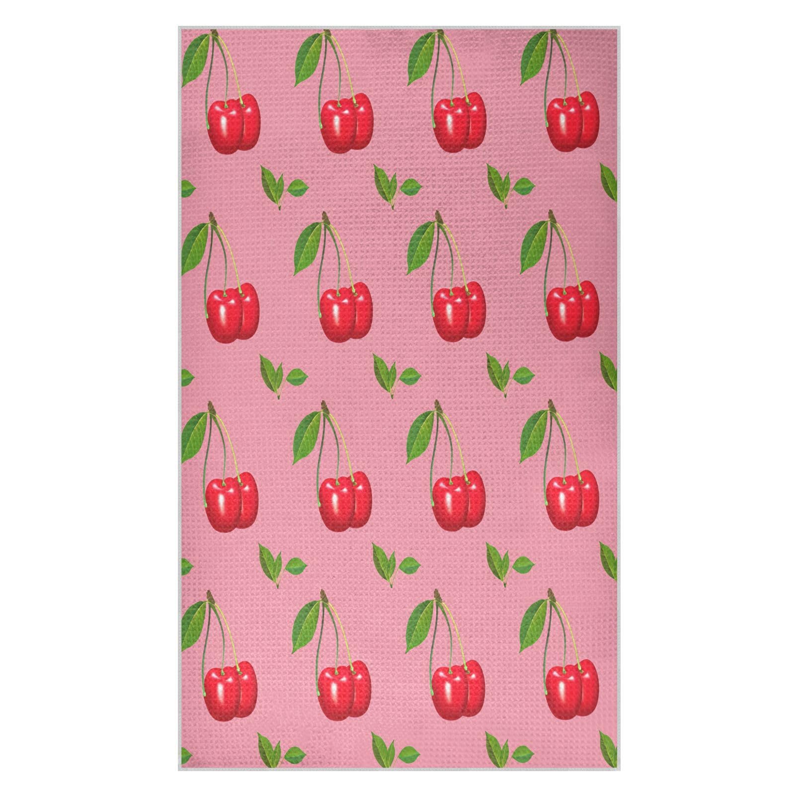 BURSTDDY Cherries Kitchen Towels,Absorbent Dish Towels 2 Pack