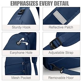Pritent Crossbody Bags for Women Men Trendy Sling Bag Bakpack Casual Chest Bag with Convertible Shoulder Strap Travel Cross Body Bag for Hiking Traveling Outdoors(Navy Blue)