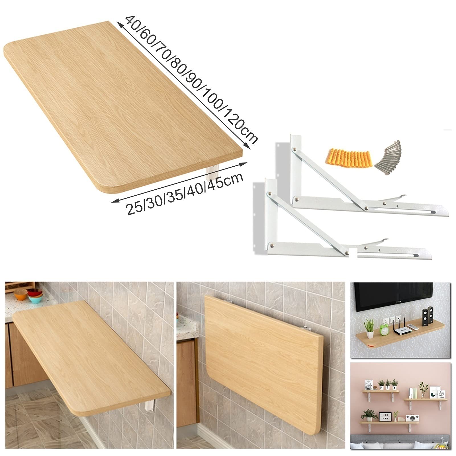 Wall Mounted Fold Down Desk SKVSKV Folding Wall Mount Desk For Small ...