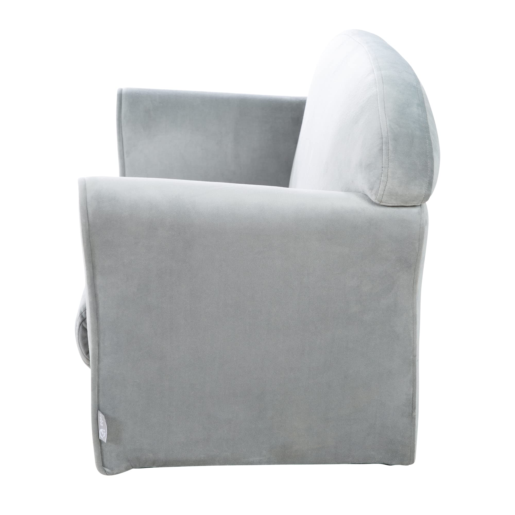 roba Canapé Enfant en Velours Lil Sofa - 2 Places - Fauteuil Club avec Accoudoirs Confortables - 78 x 40 cm - Facile à Nettoyer - dès 18 Mois - Gris