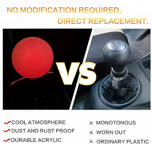 Miniatura 27 de Pomo de palanca de cambios redondo universal estilo mármol 5 6 velocidades para vehículos automáticos manuales con adaptadores (morado)