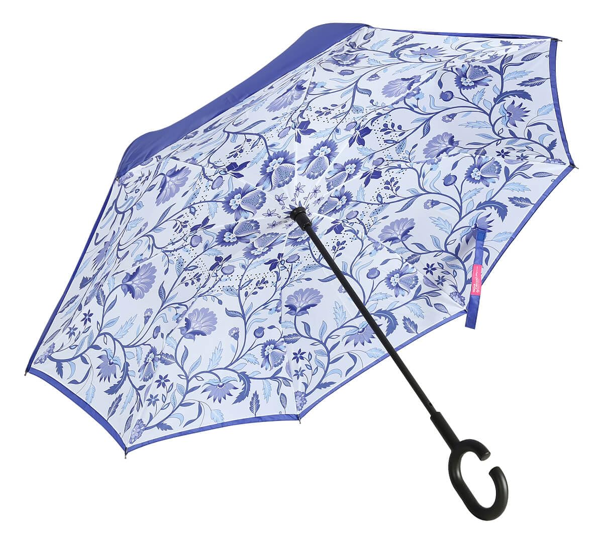 Blaue Blume Double Layer Inverted Reversible Windproof Upside Down No Drip Umbrella with C Shape Handle for Women and Men Inside Out Folding Umbrella-image-43