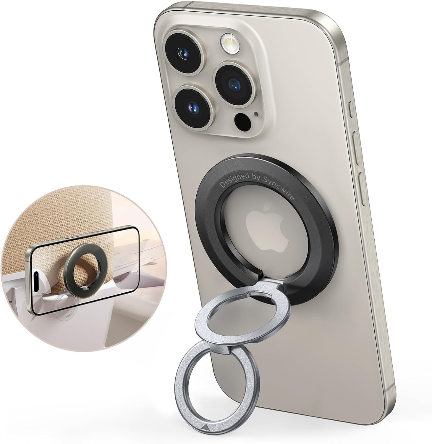 SYNCWIRE for MagSafe Ring Holder, Magnetic Phone Ring Holder Magnet Cell Phone Grip Finger Ring Kickstand Compatible with iPhone 16 15 14 13 12 Pro Max fits MagSafe Accessories SYNCWIRE for MagSafe Ring Holder, Magnetic Phone Ring Holder Magnet Cell Phone Grip Finger Ring Kickstand Compatible with iPhone 16 15 14 13 12 Pro Max fits MagSafe Accessories