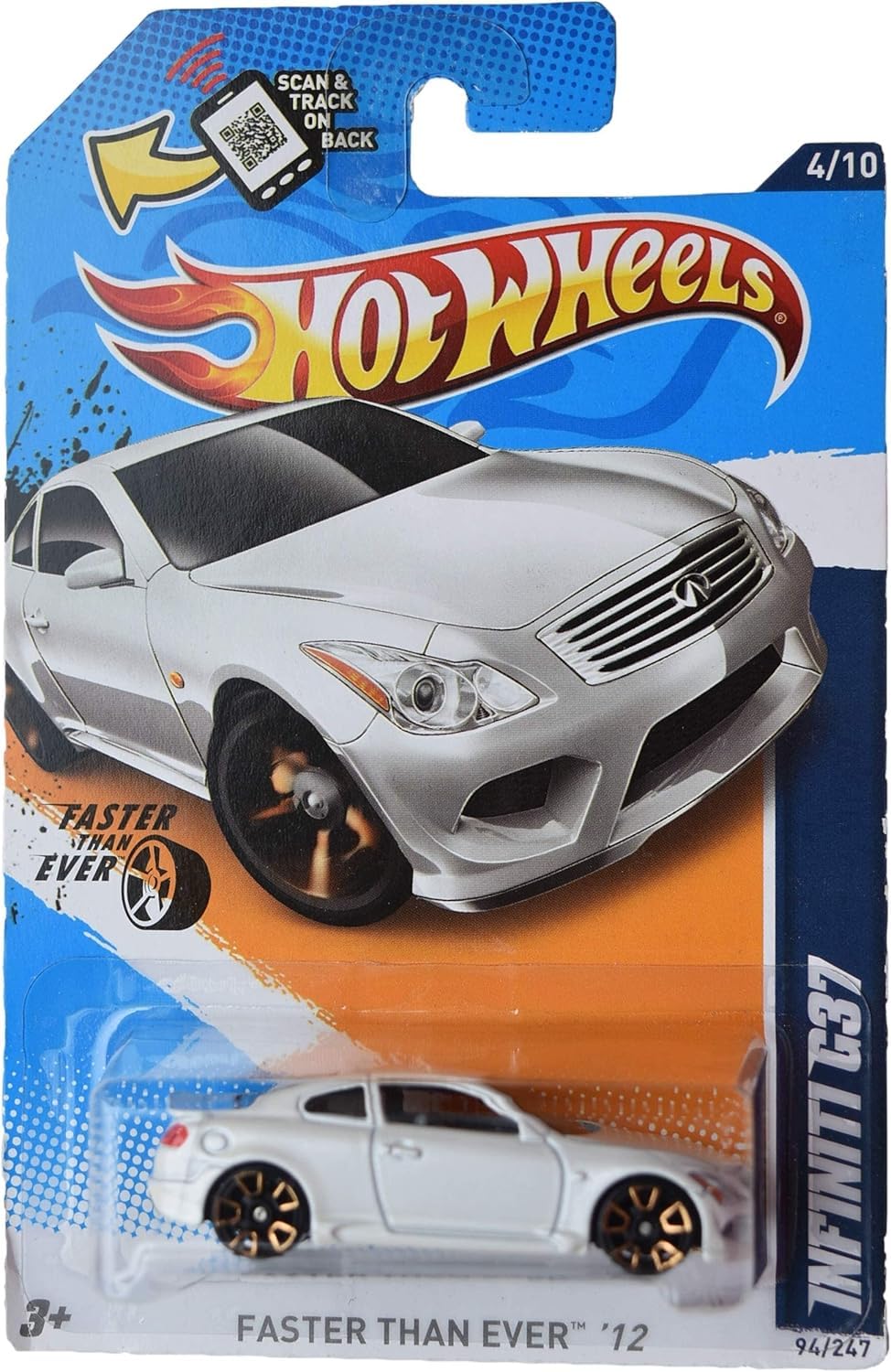 Hot Wheels 1:64 Ölçek 2012 Infiniti G37 Döküm Araba Modeli, Beyaz