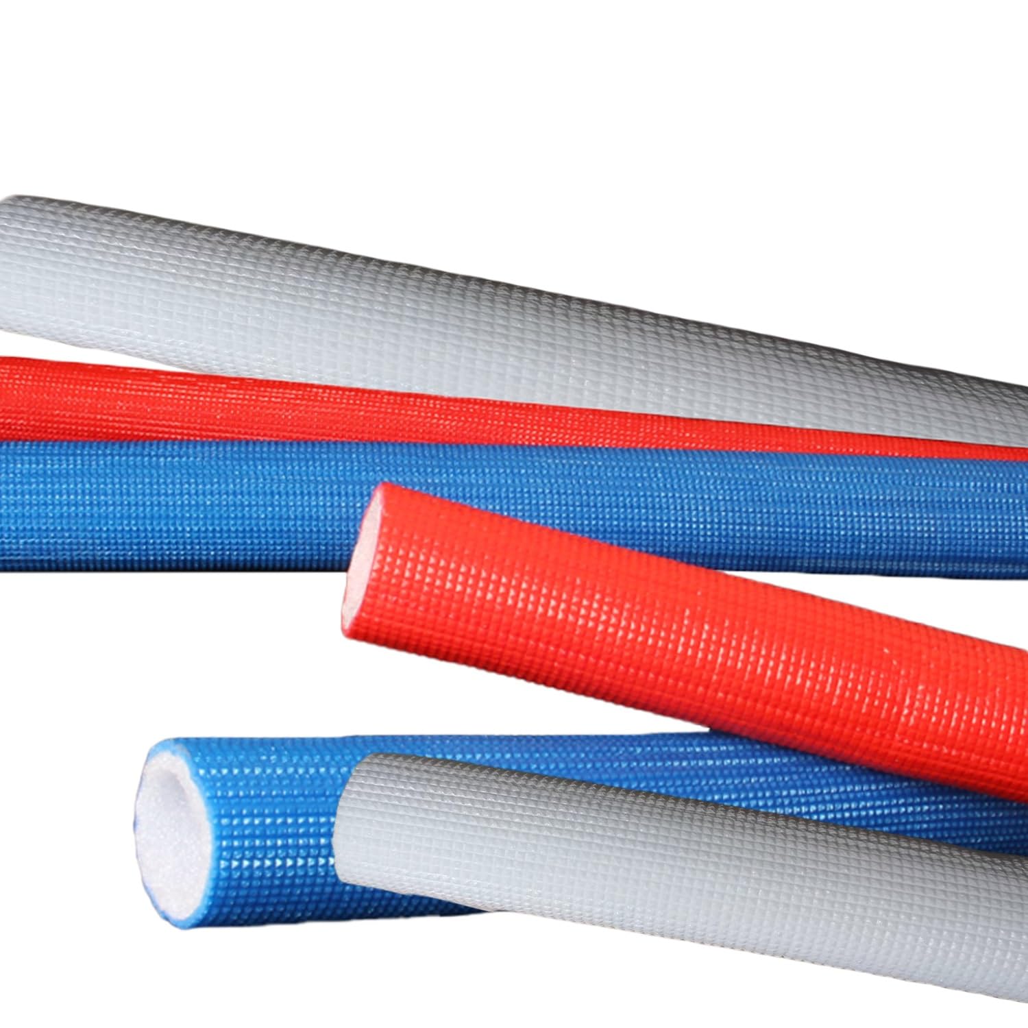 Tubo isolante in schiuma per tubi da 1,6 cm, 1,9 cm, 2,5 cm, 1-0,6 cm, diametro interno 1,50 m, guaina isolante termico (rosso, ID 1 "x T 1/3")