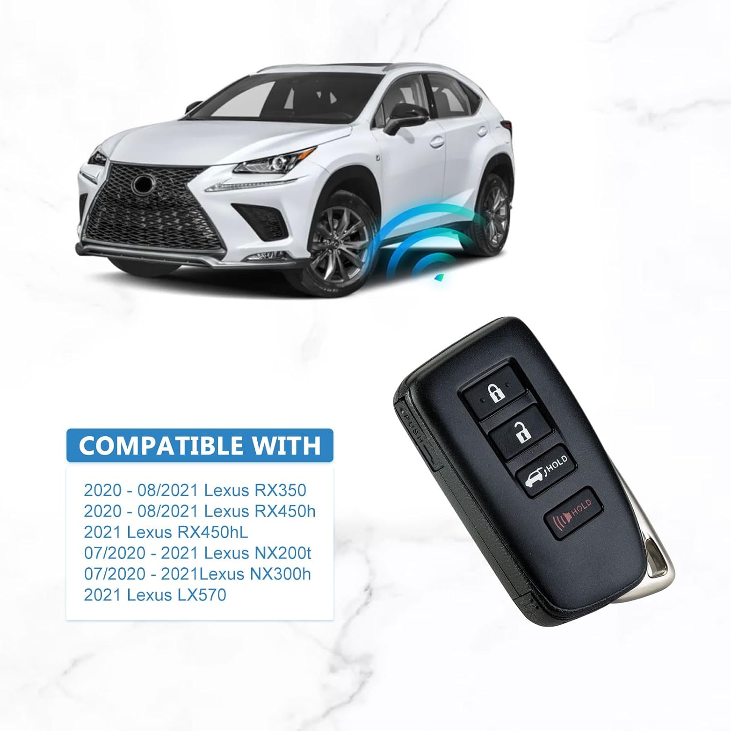 NorthAmerica リモートスマートリモートコントロールカーキー交換用 2020-08/2021 RX350/2021 LX5