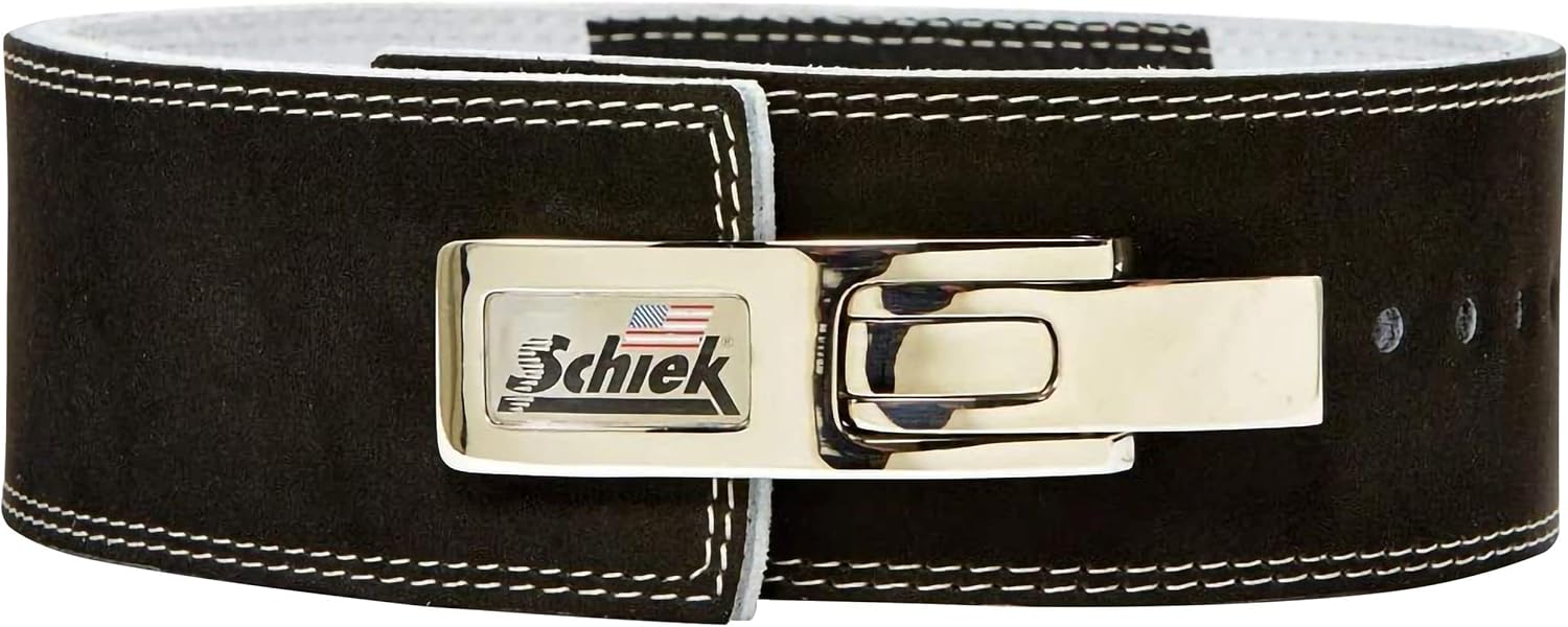 Schiek Sports 7010 Lever Competition Power Weight Lifting Belt - Suede Leather Lifting Belts with Steel Lever Metal Buckle