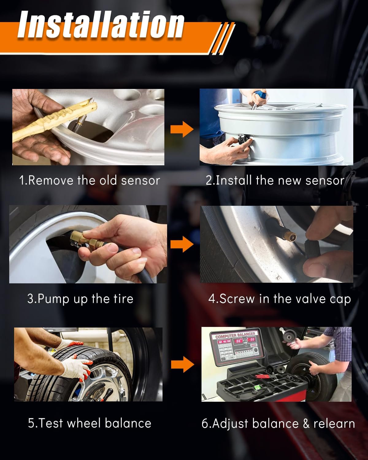 315MHz Tire Pressure Monitor Sensor, Fit for:-Ford Explorer 2015 2016 2017 Edge 2016-2021 F150 for:-Mustang Fusion Ranger, for:-Lincoln MKZ Continental, TPMS Sensor Replace F2GZ1A189A (4 Pcs)