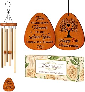 5th Anniversary Wedding Gifts for Her Him, 5 Year for Wife Husband, Wind Chimes,