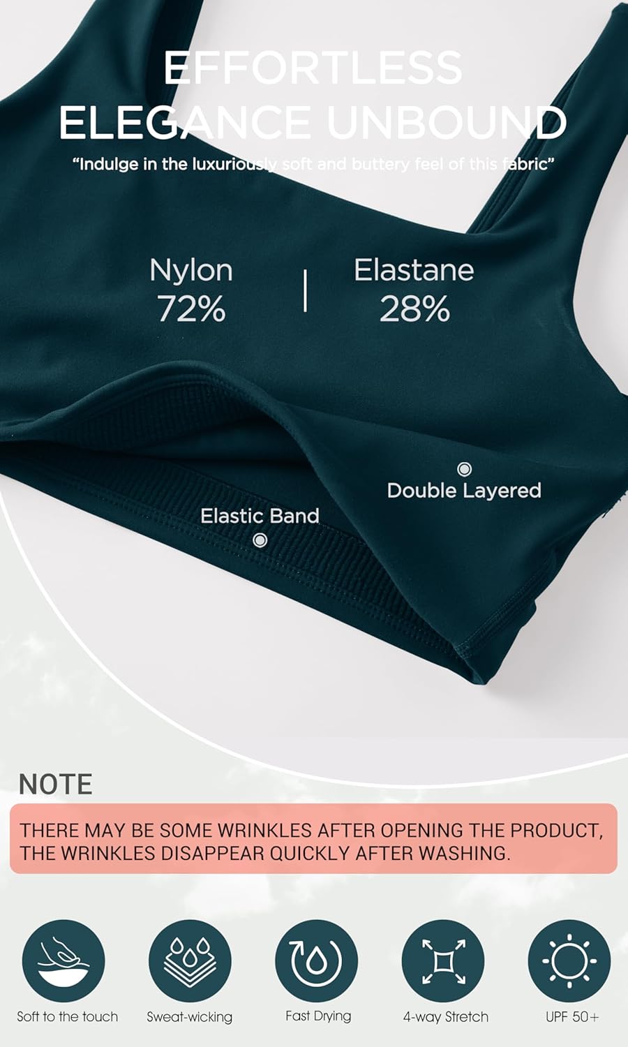 ODODOS Square Neck Sports Bra for Women Wirefree Non Padded Yoga Tank Workout Crop Tops - Image 6