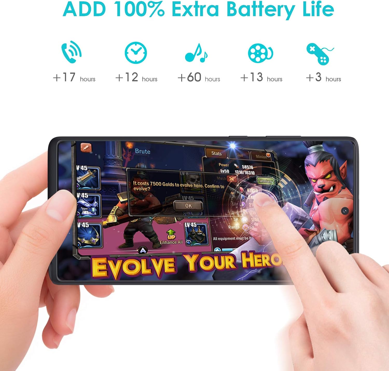 Battery Case for Galaxy Note10+ 5G [6.8 inch], 8500mAh Portable Charging Case Extended Battery Pack for Samsung Galaxy Note 10+/ Note 10 Plus -[Black]