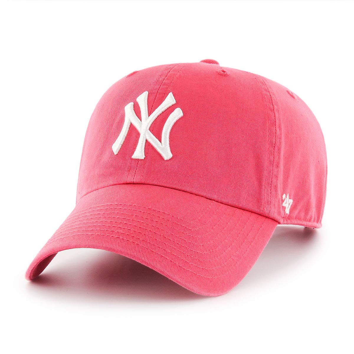Women's Red 47 Brand Adjustable Cap - Clean Up New York Yankees Pink