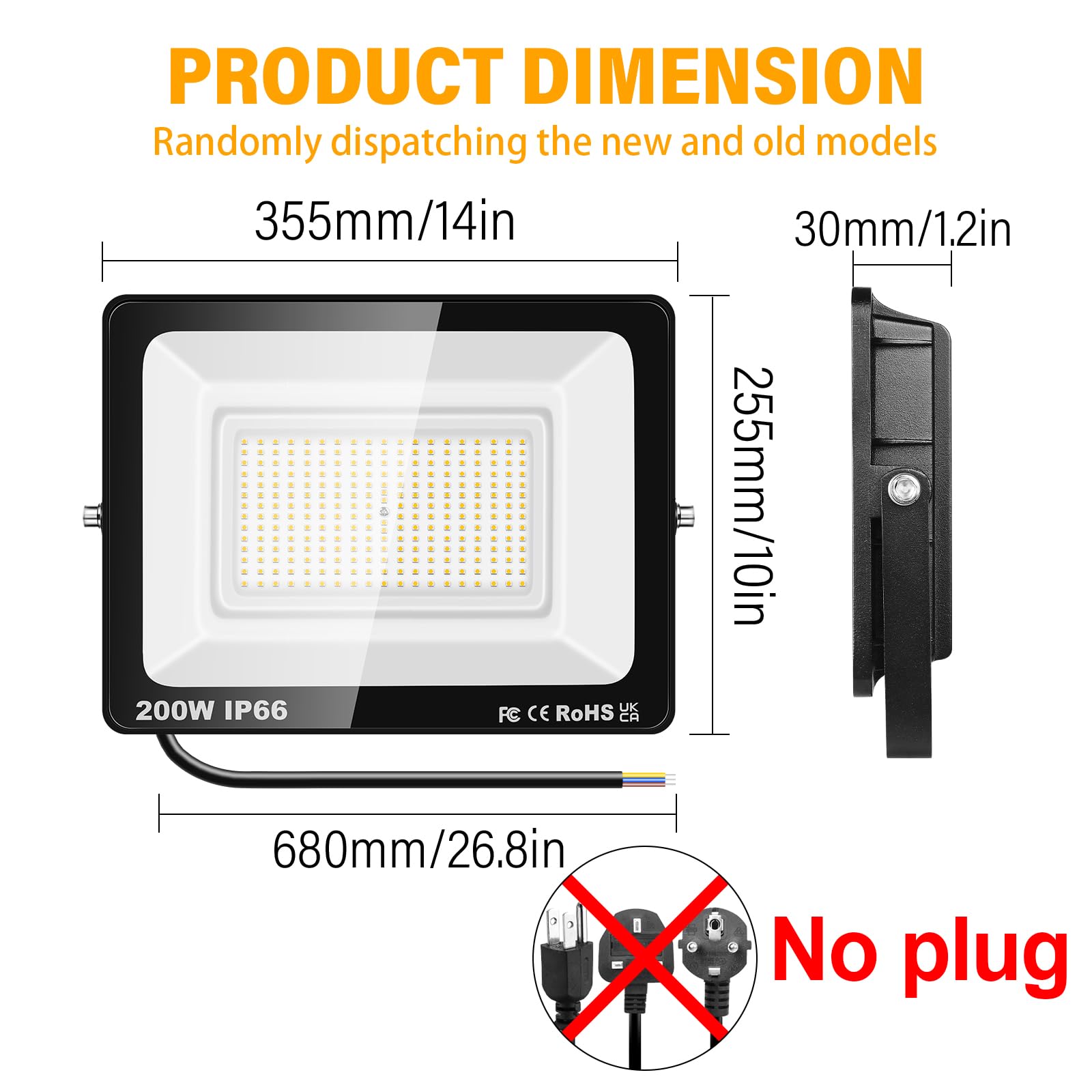 RIGIDON 200W Projecteurs Led Extérieur, 20000LM Spot Led Extérieur