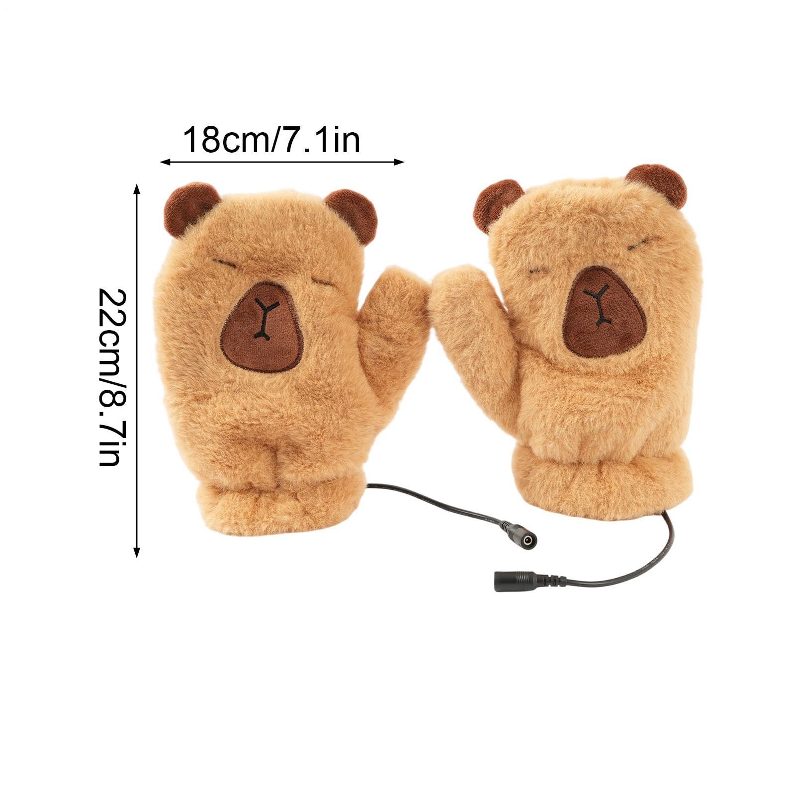 Muffole Riscaldate Scaldamani USB Lavabile In Peluche Animale Intelligente | Guanti invernali antivento riscaldati per la pesca sul ghiaccio guida moto snowboard sci outdoor ufficio e inverno