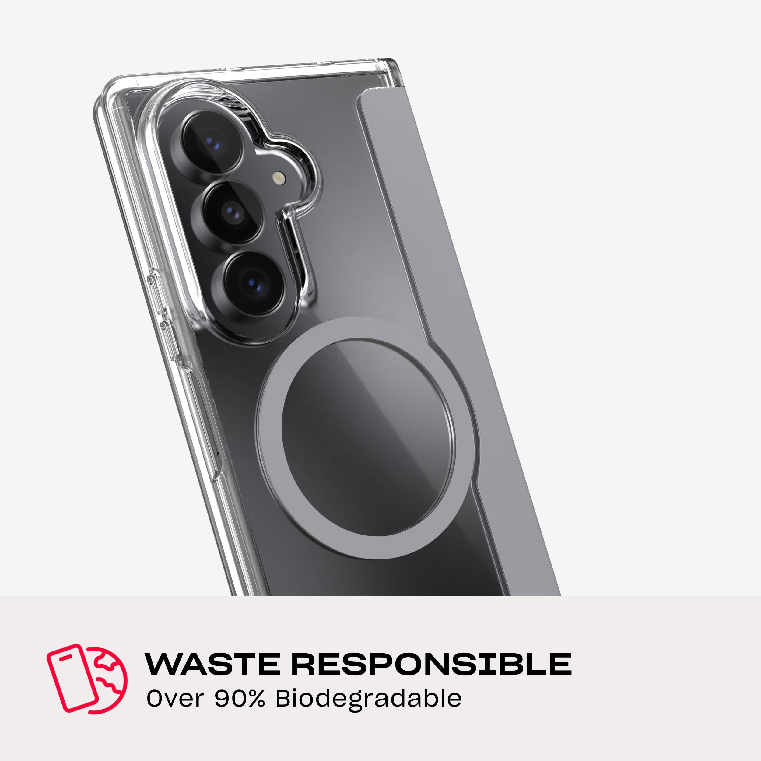 tech21 EvoClear - Custodia con calamite per Samsung Galaxy Z Fold8 Ultra| | Protezione multi-goccia da 3,6 m, resistente ai raggi UV e ai graffi, pulsanti meccanici, trasparente