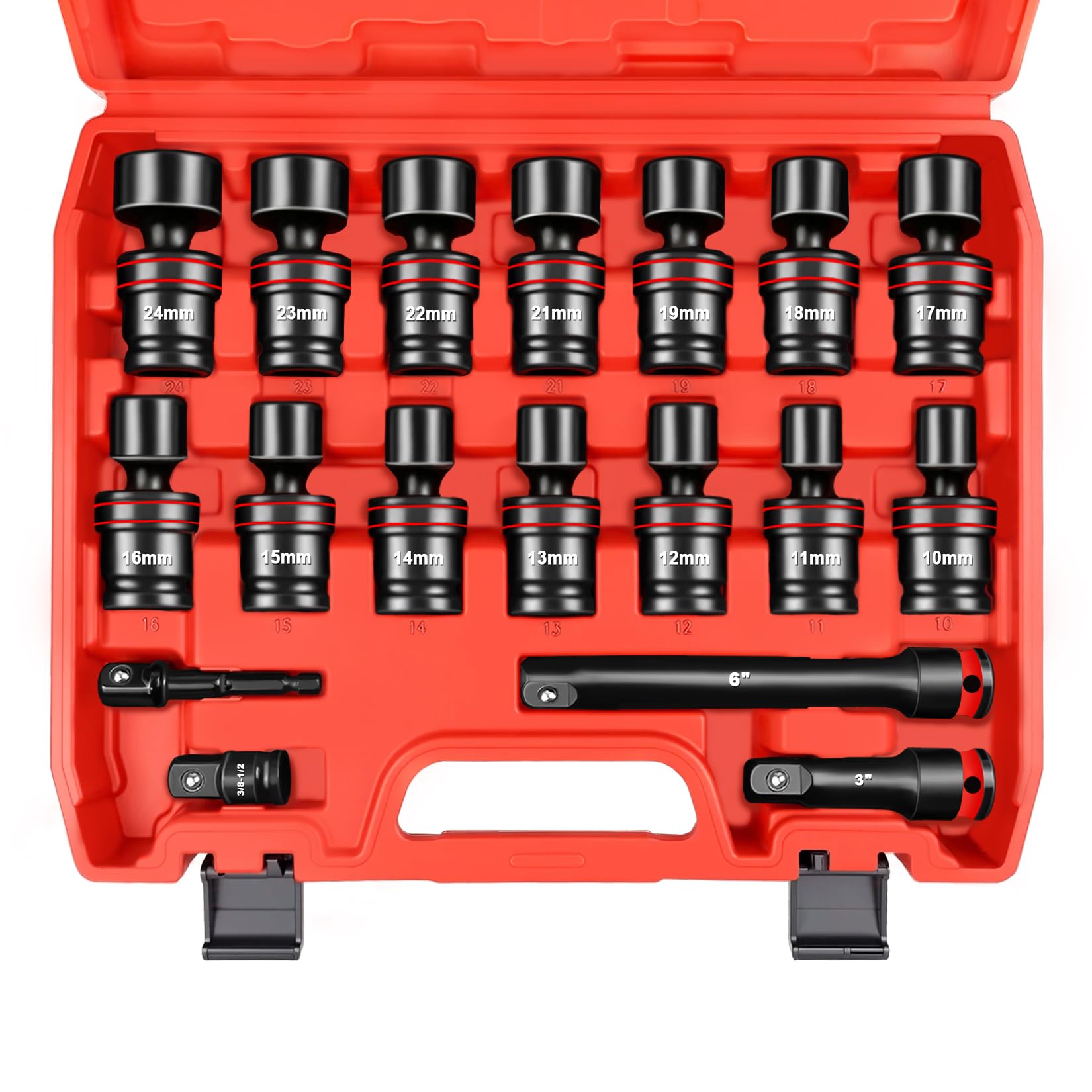 WETT 18-Piece Impact Universal Joint Socket Set HZ03901
