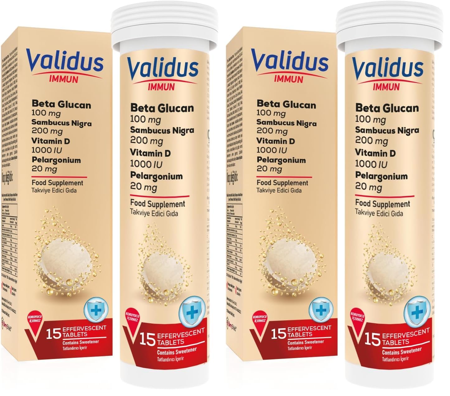Validus Immun Beta Glucan + Echinacea Efervesan Tablet (2 paketi)