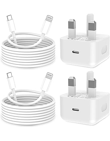 iPhone Charger Fast Charge, 2Pack PD 20W Fast Apple Charger Cable 2M, UK 3.0A iPhone Fast charger Plug with USB C To Lightning Cable for iPhone 14 13 12 11 Pro Max XS XR X 8 7 6 Plus 5, iPad and iPod