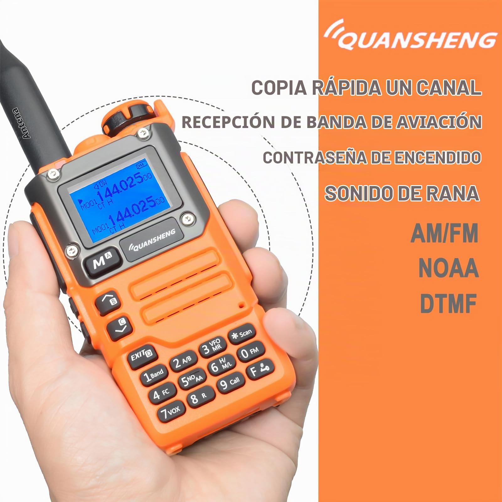 HYS Quansheng UV-K5(8) Walkie Talkie Radio bidirezionale ricaricabile a Lungo raggio (con auricolare Radio), funzione VOX a 200 canali, Luce LED incorporata