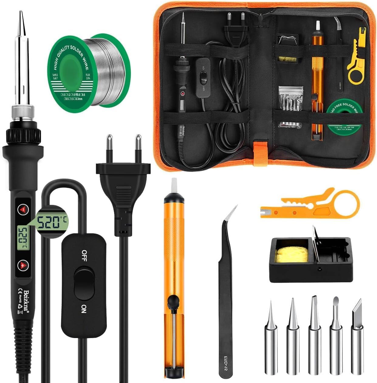 Saldatore Kit, LYLIN 65W Saldatore A Stagno Professionale Con Schermo Led Legge La Temperatura Temperatura Regolabile Funzione Di Correzione Della Temperatura Funzione Sleep - Foto 13