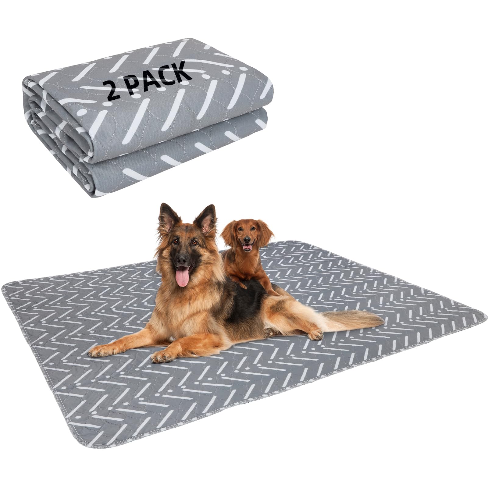 PUPTECK Reusable Dog Pee Pads Washable - Waterproof Puppy Potty Training Pads Whelping Mat, Fast Liquid Absorbing Non-Slip Pet 48" x 60"