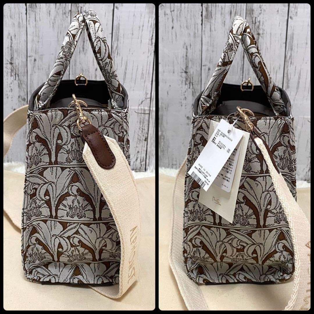 Amazon.co.jp: ミュシャ トートバッグ ジャガード 総柄 レザー 2way  