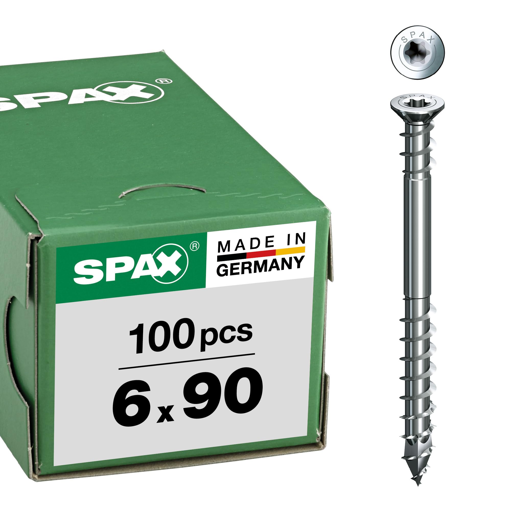 Śruba regulacyjna, 6 x 160 mm, 100 sztuk, łeb płaski, T-STAR plus T30, rowki mocujące, 4CUT, WIROX - 0161010600903