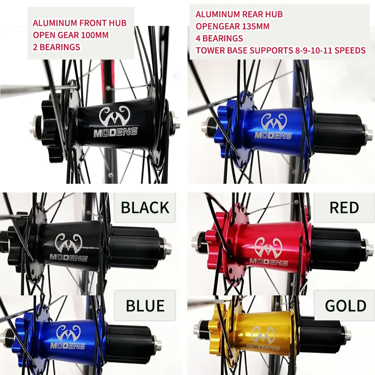 Juego De Ruedas Para Bicicleta De Montaña 26 27.5 29 Pulgadas Liberación Rápida | Freno Disco Llanta 32H Ruedas Delanteras Traseras Para Cassette 8-11 Velocidades(Gold,27.5in)