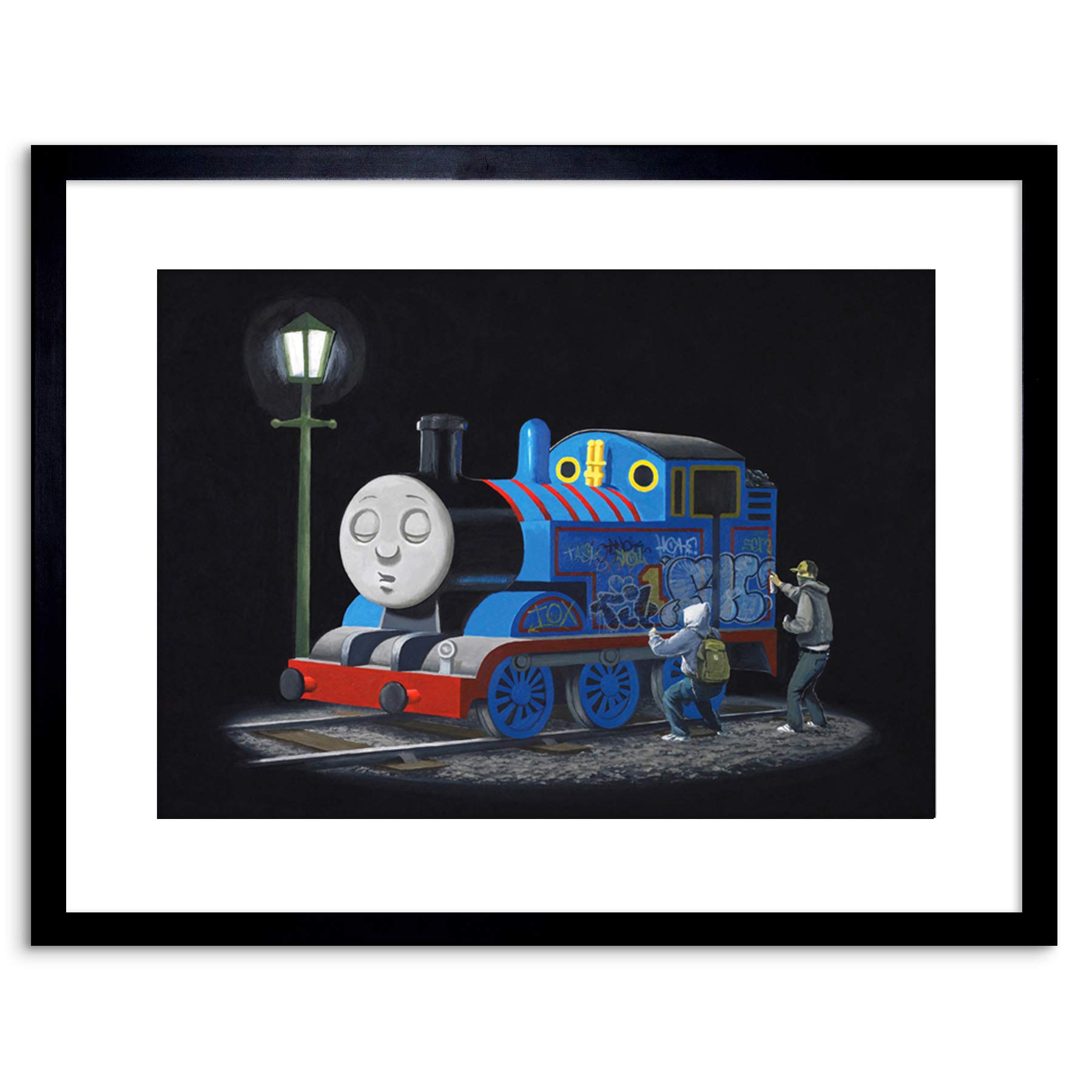 Wee Blue Coo Banksy Thomas Tank Engine Graffiti Street Art 9x7'' Framed Art Print F97x13724