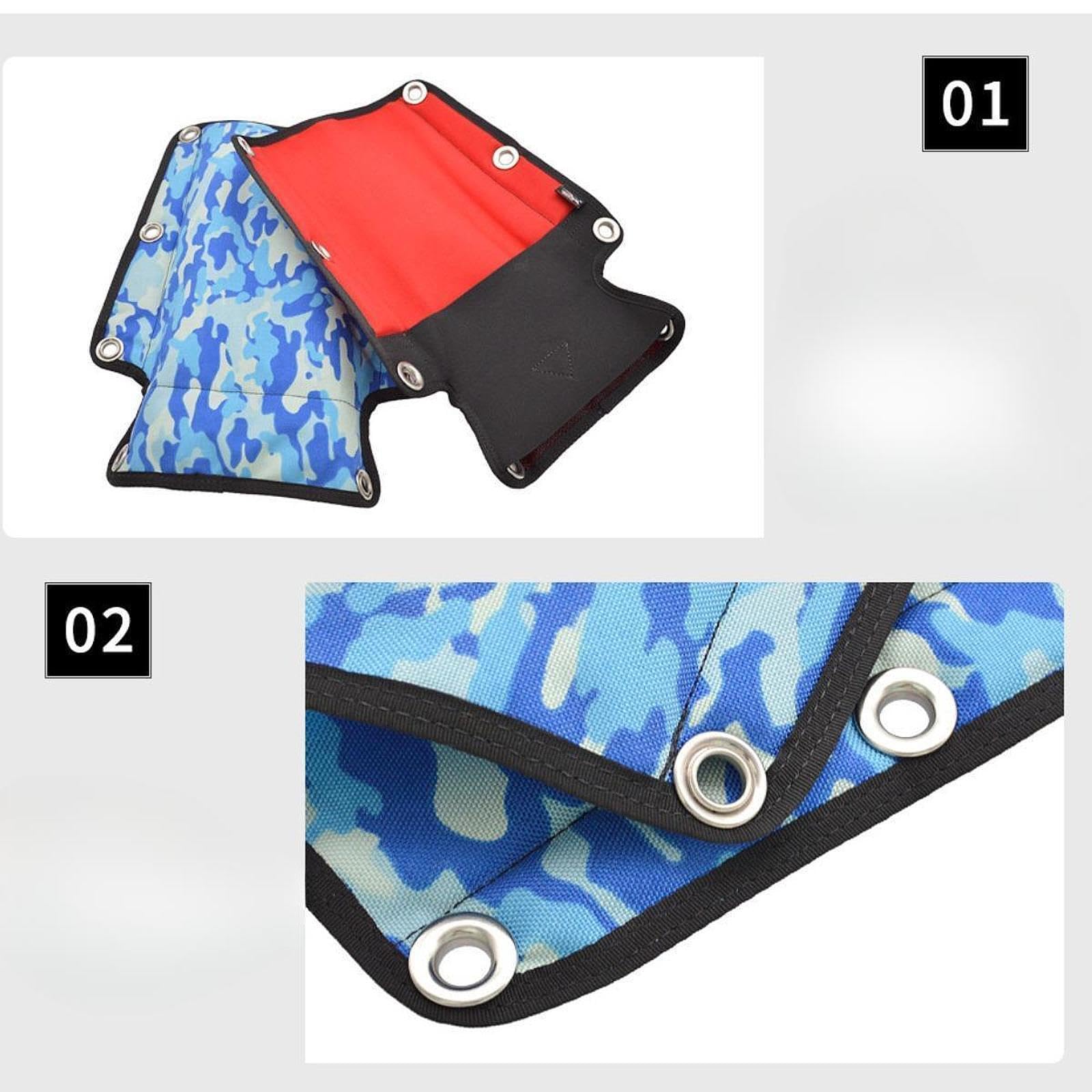 Almohadilla para Placa Trasera de Buceo con 8 Tornillos, Nailon Resistente al Desgaste, Incluye un práctico Bolsillo de Almacenamiento, Accesorios para Equipo de Buceo