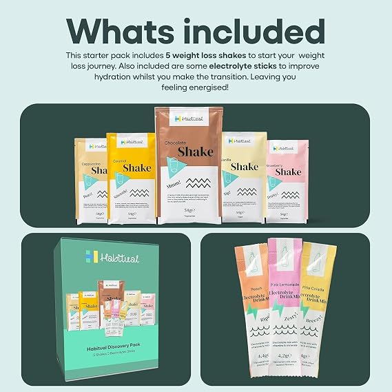 HABITUAL Weight Loss Diet Meal Replacement Shakes & Electrolytes | Low Calorie High Protein Food Replacement Shakes & Hydration Sachets Weight Loss Drink
