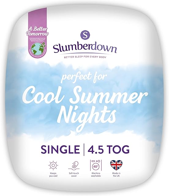 Slumberdown Cool Summer Nights Single Duvet 4.5 Tog Summer Duvet Single Bed