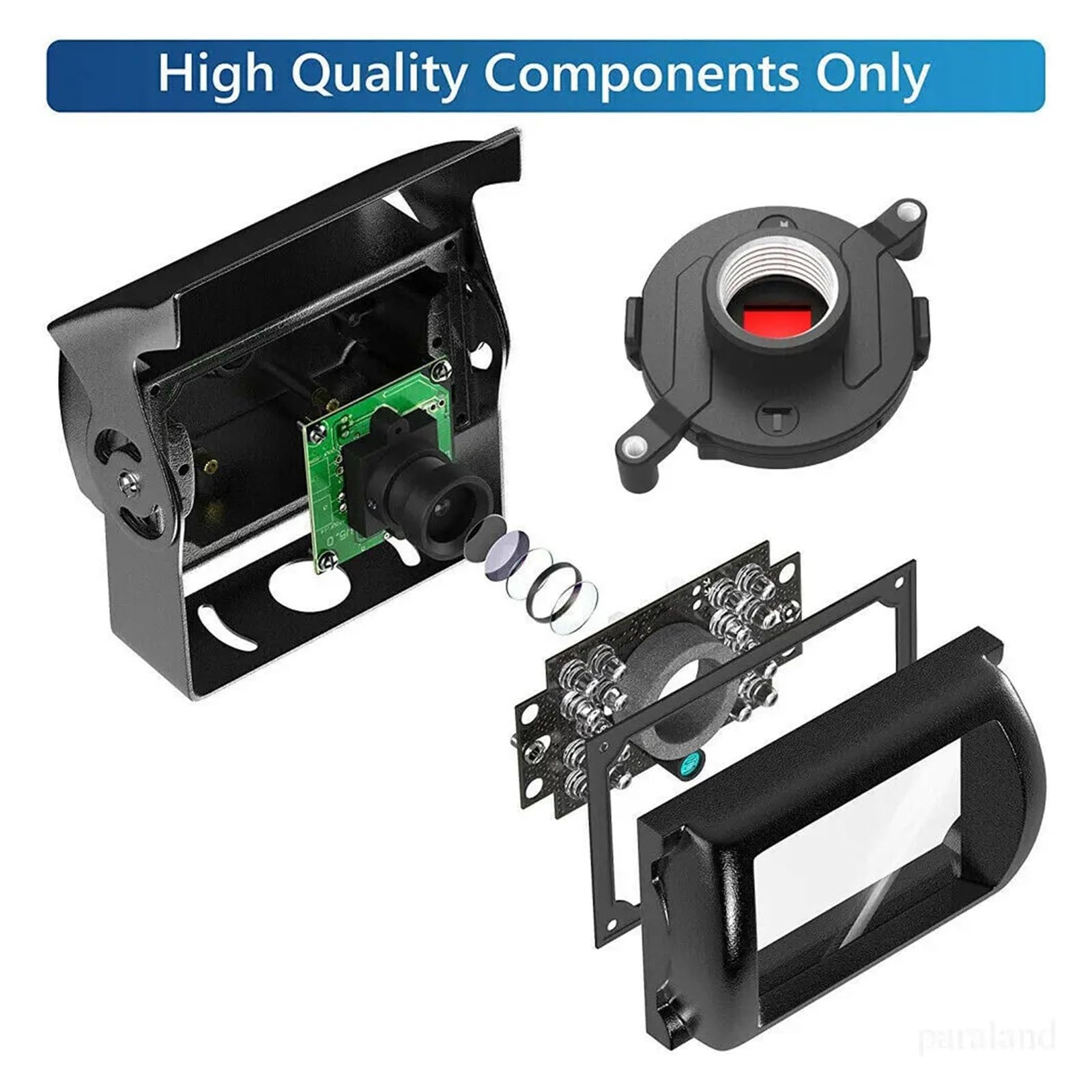 Espejo retrovisor con Clip de 9", Monitor TFT LCD, cámara Marcha atrás HD 12/24 V y 4 Pines, for Coche, camión, autobús, Resistente al Agua IP68(1 Camera)