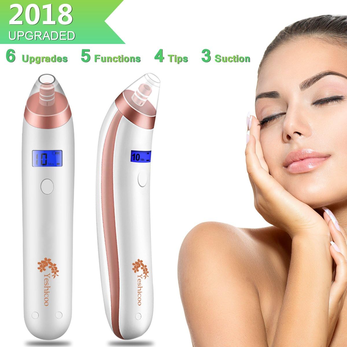 Vacuum Blackhead Remover Tool Kit Electric Blackhead Suction Tool Pore Acne Comedone Extractor Facial Pore Cleaner Suction Microdermabrasion Exfoliating Machine for Face Men Women Girl Boy Gift